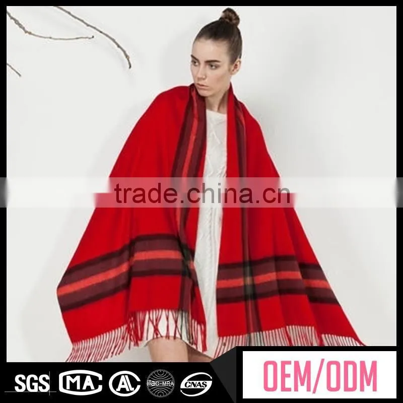 Factory directly striped scarf, plain twill 100% wool scarf, new fashion designed scarf