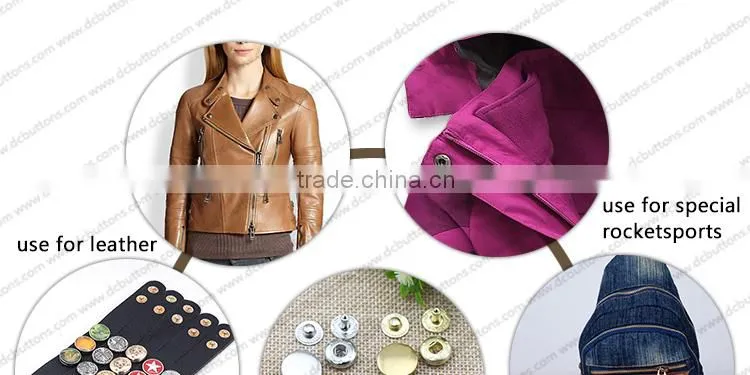 Gun metal garment accessory custom logo snap button for leather jacket