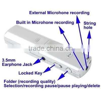 Support Password locking Telephone recording Digital Voice Recorder MP3 Player Dictaphone