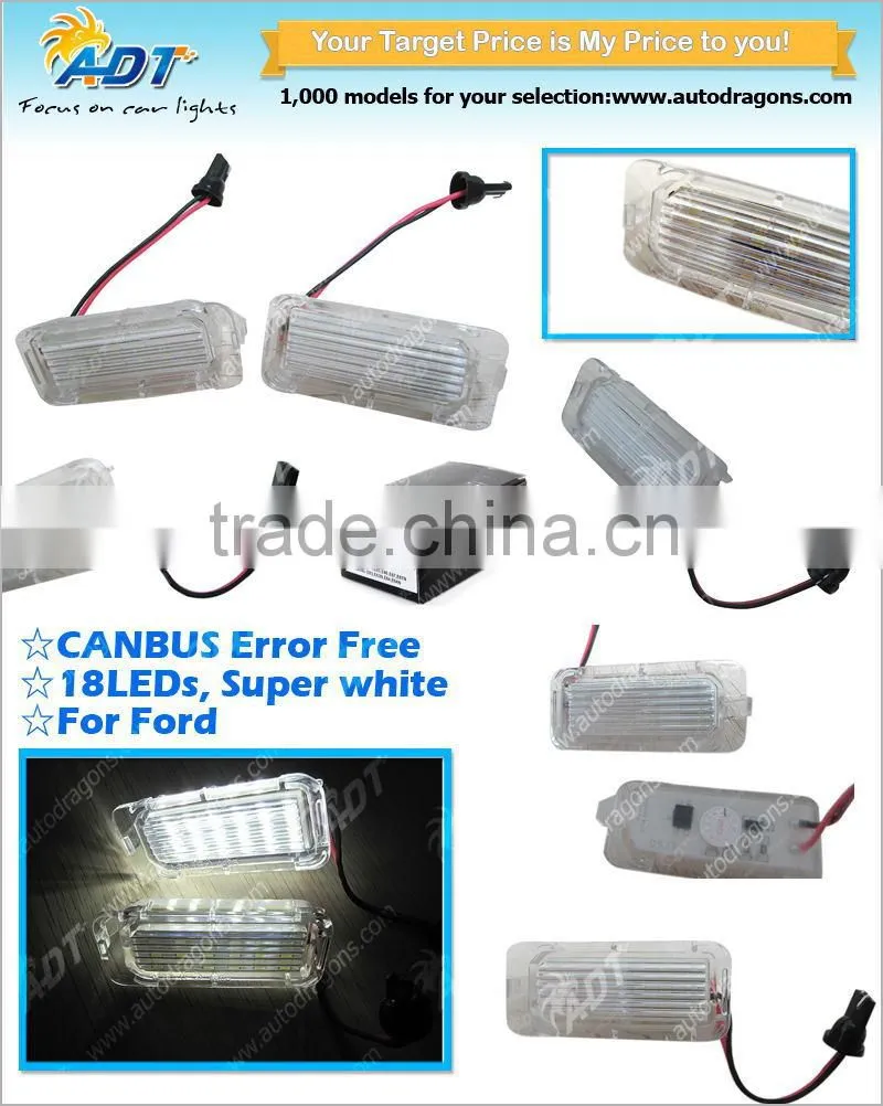 Canbus error free license plate lamp super white for Ford