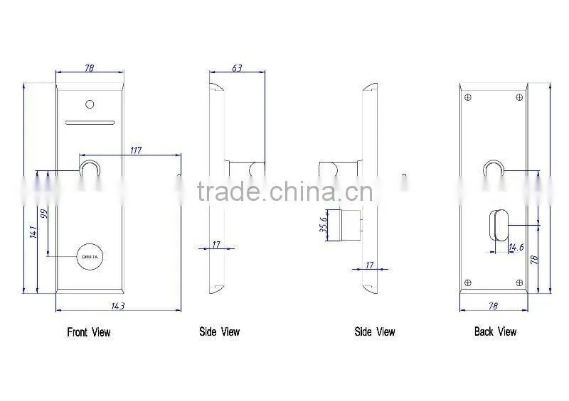 ORBITA Golden color IC card hotel lock with advance quality