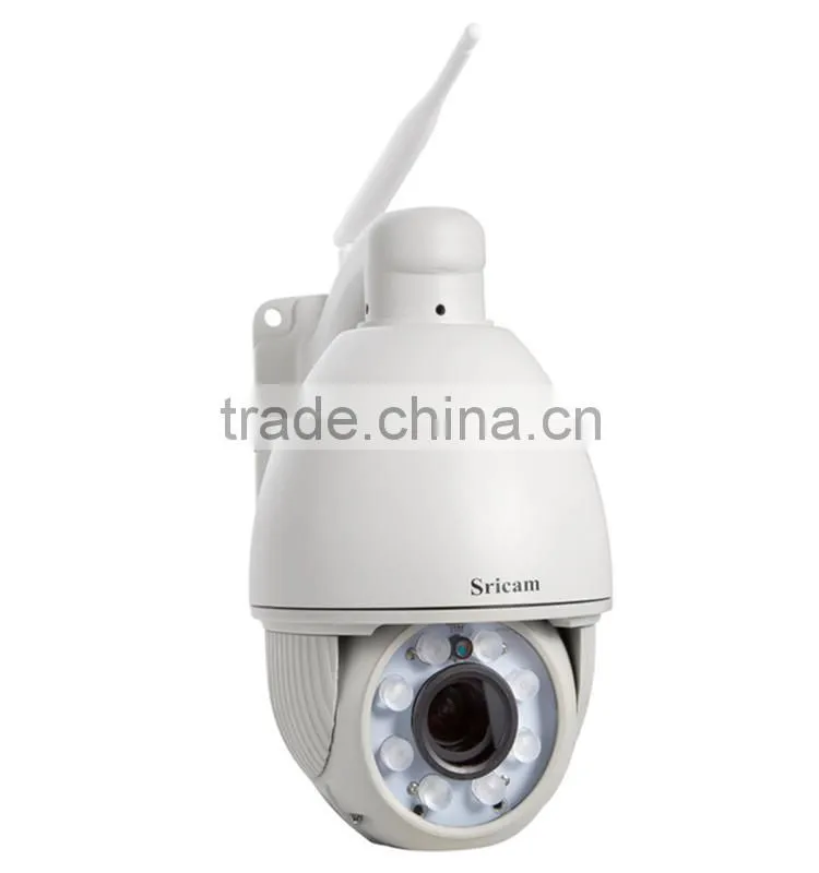 OEM/ODM Sricam SP008 p2p Pan tilt 128g IR 50 meter Speed Onvif full hd wireless ip ptz camera Dome security PTZ Camera