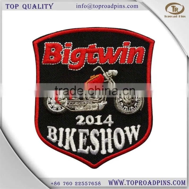 cheap custom fabric embroidery eagle patches with self-adhesive ( hot cut edge )