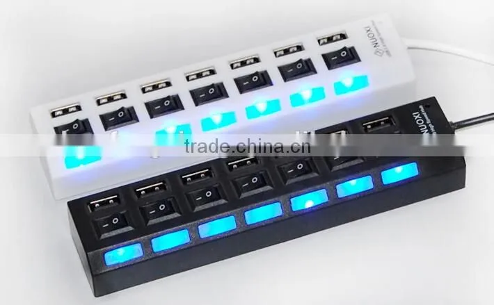 wholesale 7 port usb hub with led light