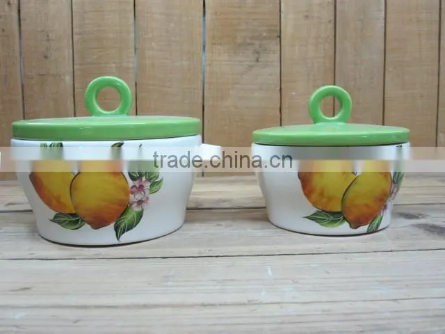 Ceramic kitchen storage buscuit canister jars for food storage