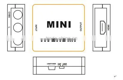 Mini up scaler 1080p av to hdmi converter
