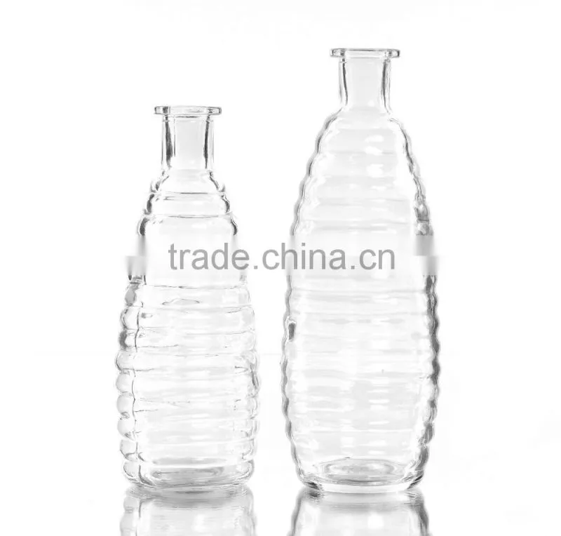 Classical Ribbed Clear Glass Vase