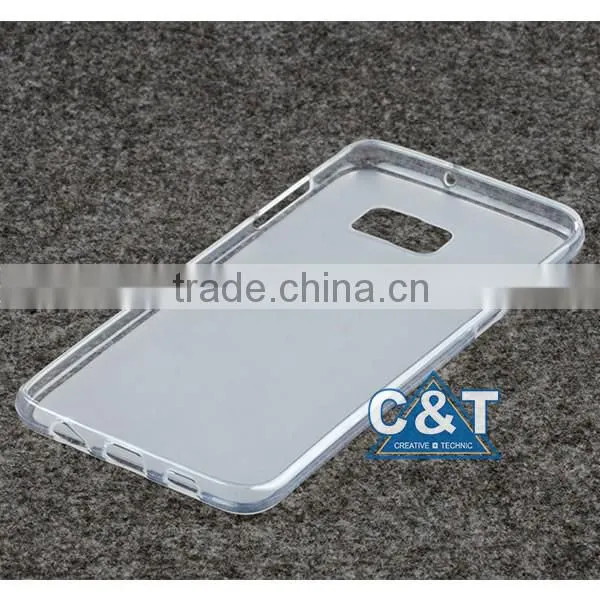 C&T Flower Ultra Slim Transparent Flexible Soft Clear TPU Gel Silicone Protective Back Case Cover For Samsung Galaxy S7 Edge
