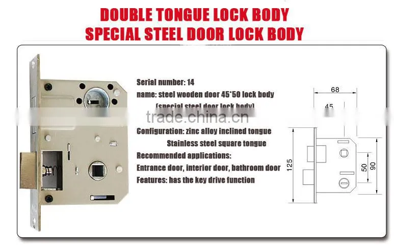 TRI-CIRCLE zinc alloy handle door lock,Indoor handle door lock,high security handle door locks