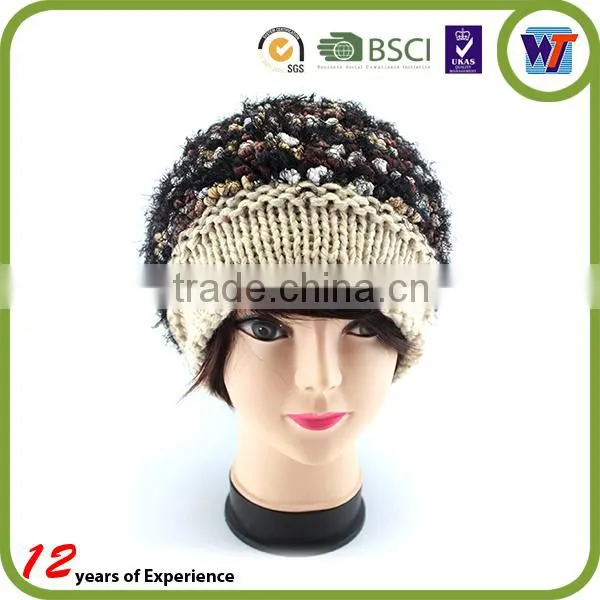 pom pom baggy knitted beanie,custom knitted cuff beanie hat,knit hat with ball top