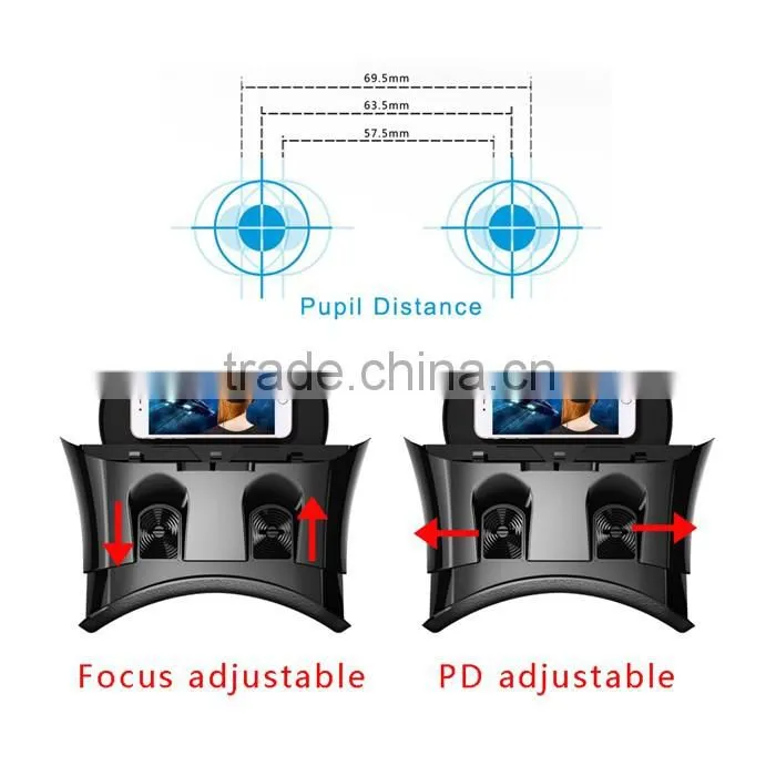 NEWEST!Hot selling Virtual Reality VR headset VR PRO 3D Glasses for 3.5-6.2 inch Smartphone