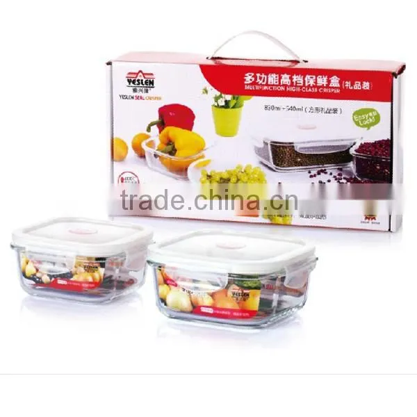 1000ML Food Use and Storage Boxes&Bins Type Rectangular airtight Glass food storage Container with silicone seal