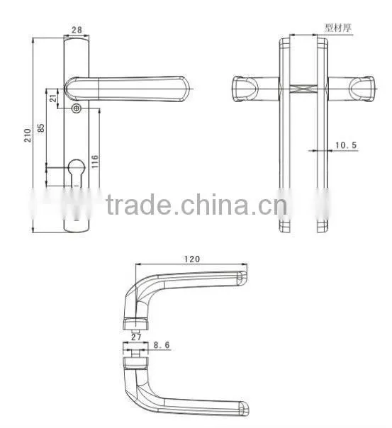 80218906 Aluminium alloy casement door handle