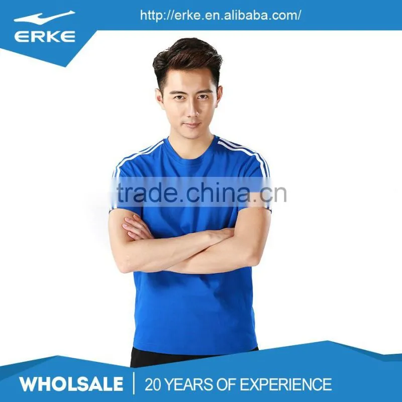 ERKE wholesale round neck blank gray blue black 100%cotton mens t shirt