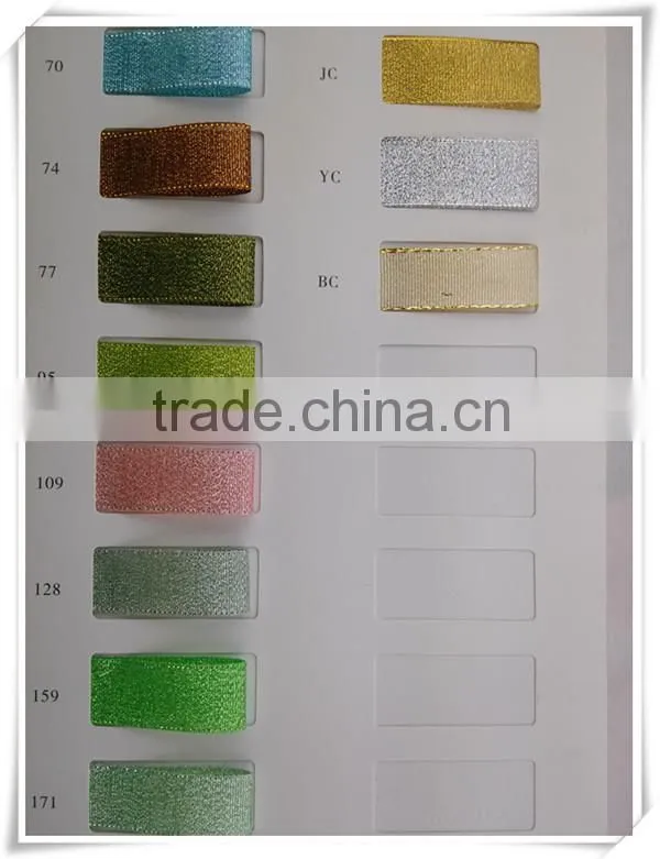 Silver And Gold Color Glitter Metallic Ribbon