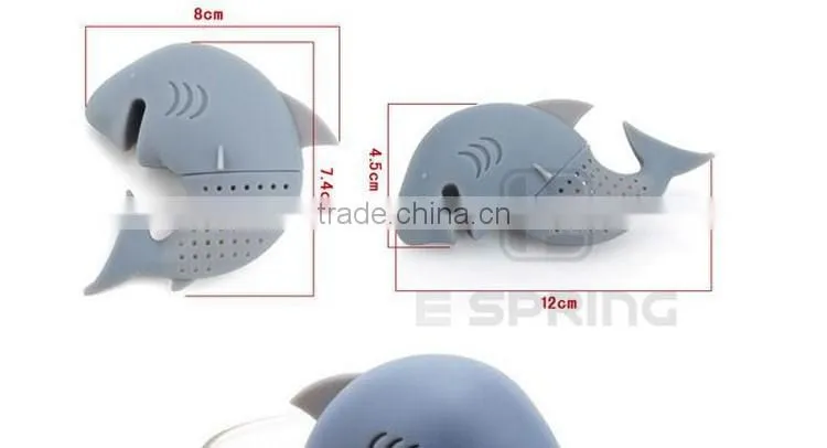 lovely shark silicone tea strainer tea filter tea infuser portable tea tools kitchen accessories