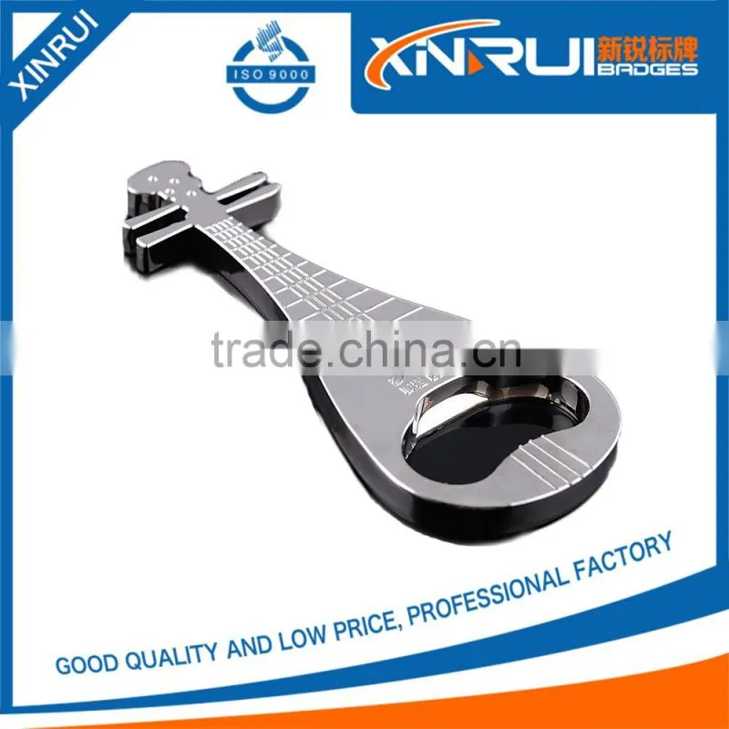 Hot sale Top quality bottle opener with guitar keychain custom metal badge