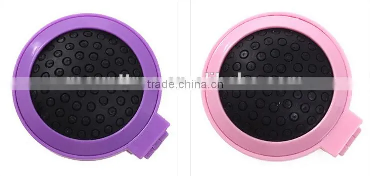 Yiwu Wholesale High Quality Mini Round Shape Folding ABS Head Massage Comb with Mirrow