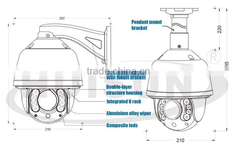 5 INCH high speed dome camera, intelligent CMOS IP speed dome camera