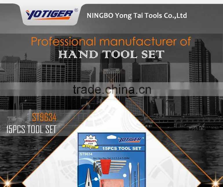 15 Pcs Blister Card Tool Set for Supermarket Selling