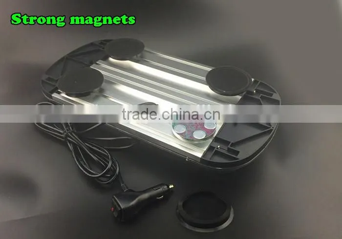 DC12V-24V 44 LED 44W Magnets Emergency Strobe Lightbar Amber/Blue ,8 Flash way LED warning Light