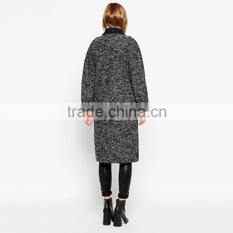 OEM service supplier oversize tweed women winter wear fashion plain windbreaker