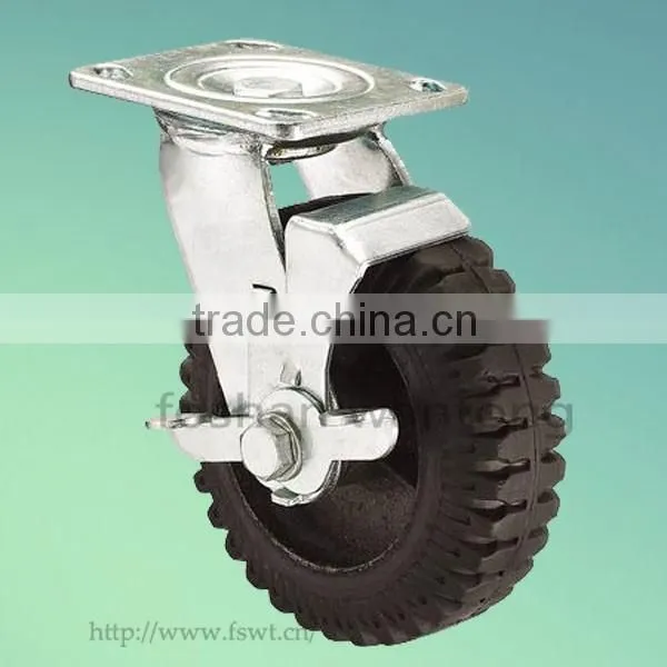 2015 Newest Top Plate Iron Core Swivel Rubber Industrial Casters