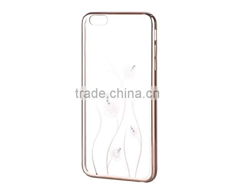 360 Degree Full Protective Case for iPhone 6/6 Plus Electroplating Crystal Dimond Hard PC Back Cover