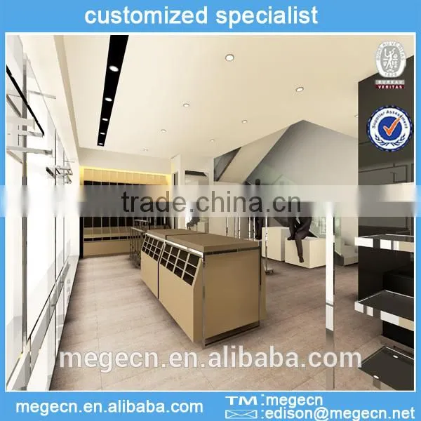 open clothing store display cabinets