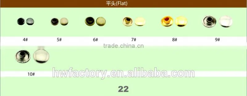 fashion custom metal round head rivet for belts