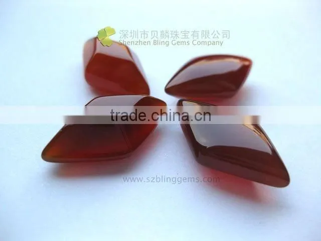 Hot sale red agate gemstones diamond shape cabochon