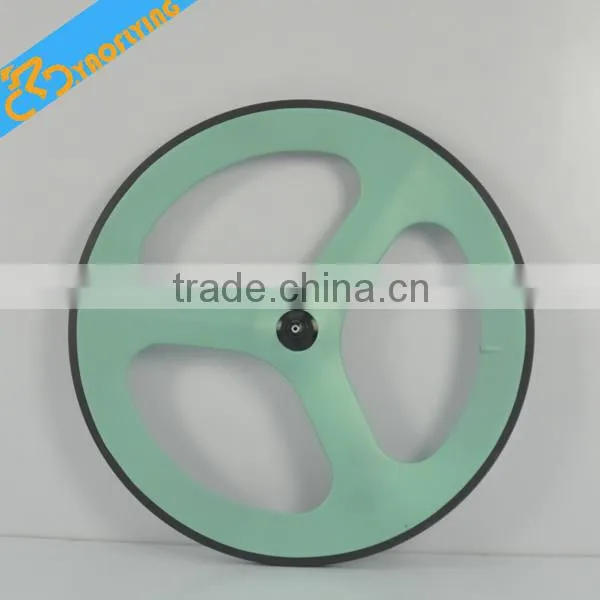 High quality road bike 3 spoke carbon wheels,cheap bike Wheels, customized paintings carbon tri-spoke wheels