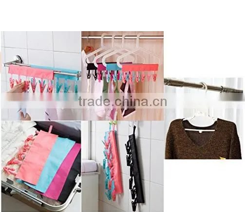 Outdoor Camping Folding Hangers Plastic Clothing Travel Foldable Hanger Skirt Hangers T-shirt Hangers