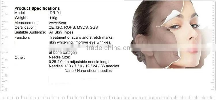 Led Nano Photon Lip/Eyelash/Facial RECHARGEABLE Microneedle Derma Pen