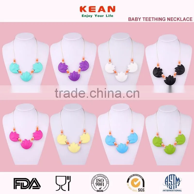 2016 newest design gold necklace silicone flower necklace