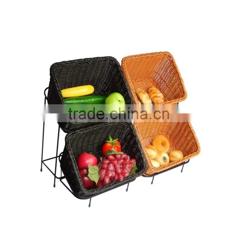 S&D pe multipurpose supermarket plastic bread basket