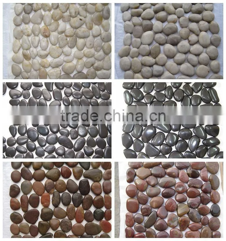 High Polished Black Pebble Tile Floor Pebble Shower Tile