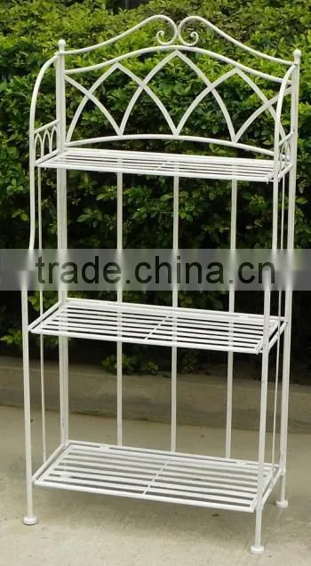White powdercoat 3 tier bakers rack