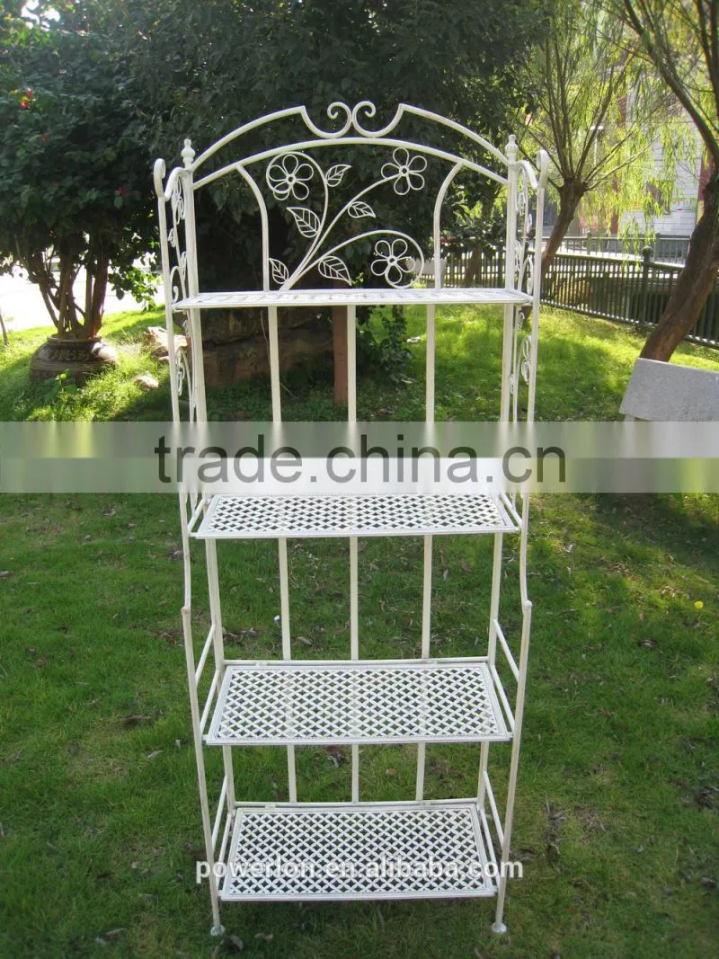 4-tier Outdoor Garden Iron Flower Shelf