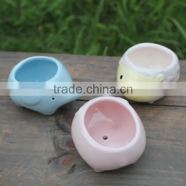 Cute ceramic animal shape planters for succulent plants