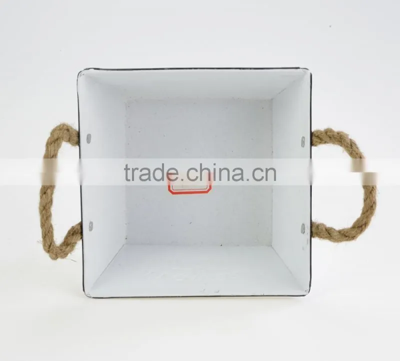 china factory low price lead free metal personalized large decorative white printing character flower pot