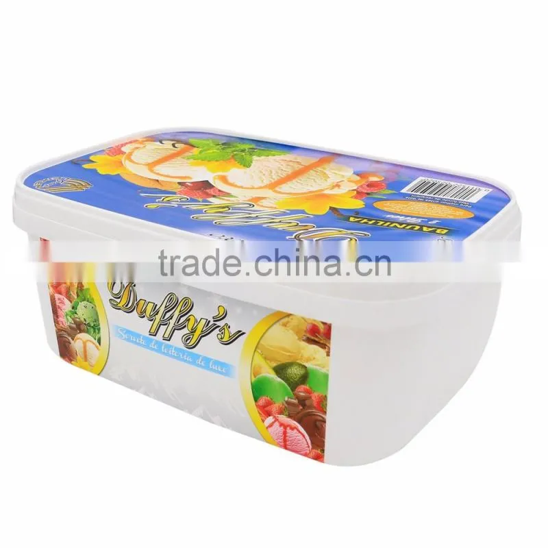 Rectangular IML Plastic Ice Cream Tubs Packaging,64 oz IML Ice Cream Container Walmart