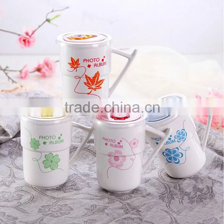ceramic mug with lid,coffee mug with plastic seal lid,plastic cup,mug with lid