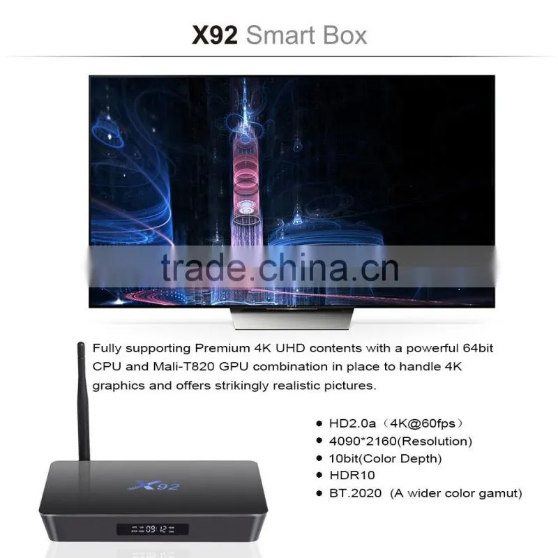 2016 Best Android 6.0 Amlogic S912 Smart TV Box 2GB+ 16GB Bluetooth WIFI Kodi 16.0 Full Loaded Octa Core TV Box