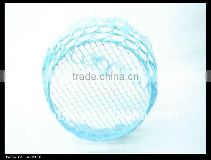 Blue round wire storage metal hanging baskets