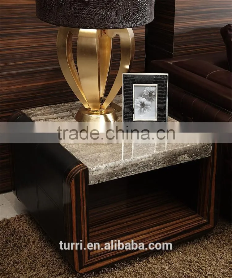 High End Classic model wooden base marble coffee table