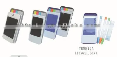 Plastic mobile phone table holder with pen set