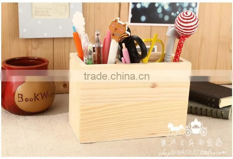 custom simple wooden pen container,pencil holder