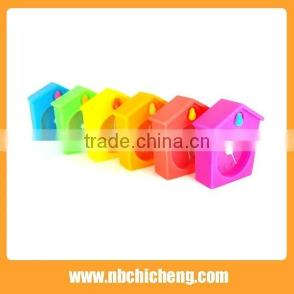 House Shape Silicone Alarm Clock, Colorful Mini Clock, Silicone Table Clock