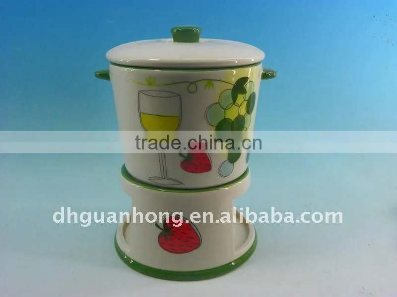 2011 Double Colorful Fruit Ceramic Candle Holder